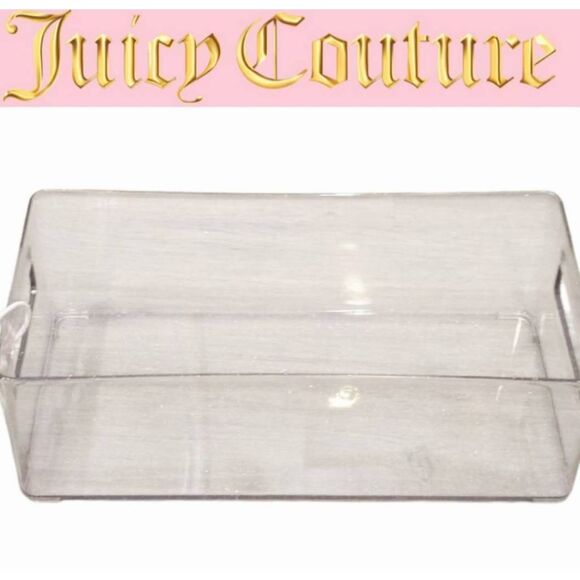 Juicy Couture Home Glitter Infused Clear Storage Box- Silver Glitter - Picture 1 of 10